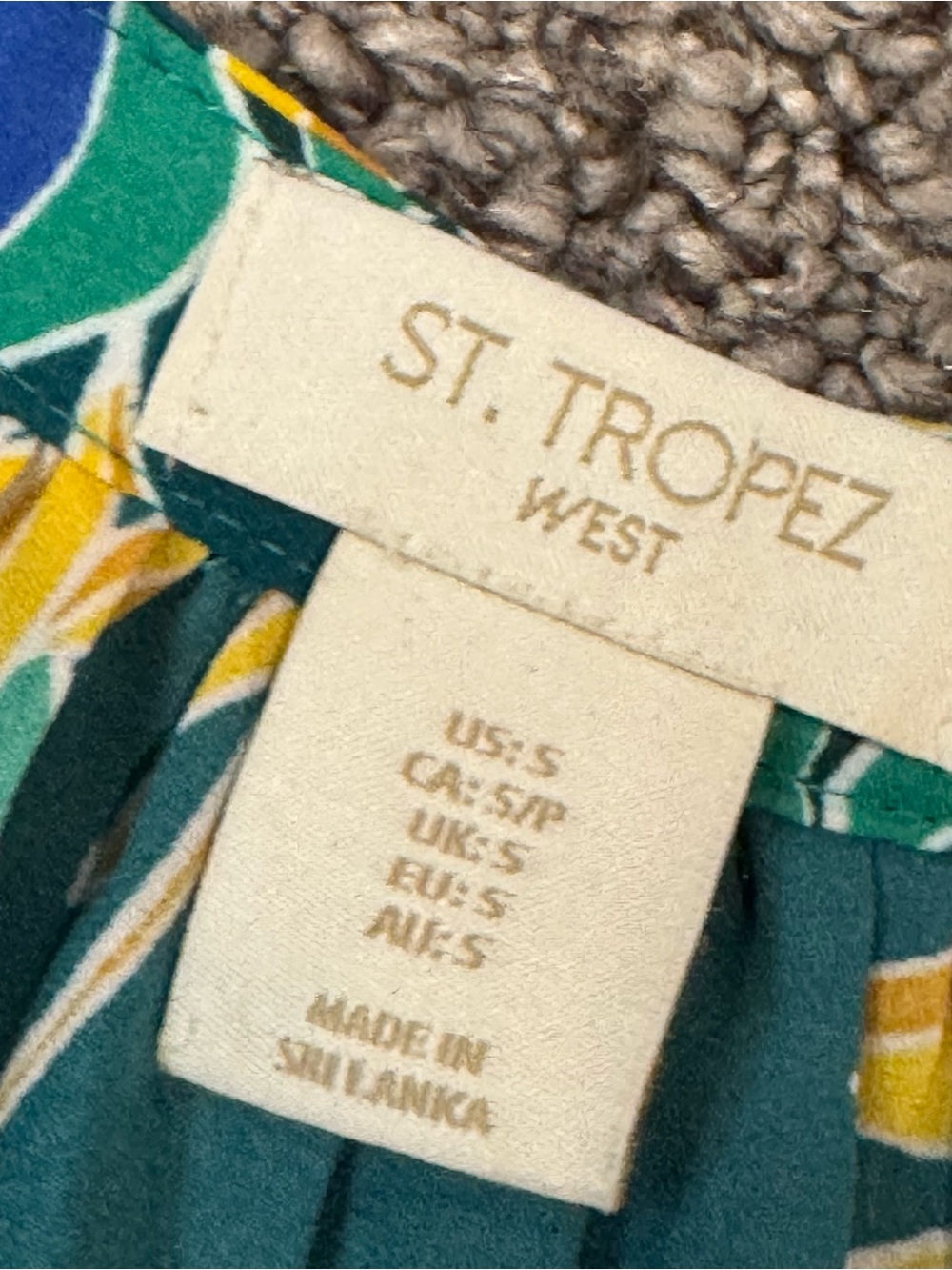 St. Tropez Teal Floral Print Sleeveless Top - Picture 4 of 5